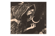 Illustration depicting the folklore of El Salvador, crone with moon. from: PWCD - reproductive rights in central america.